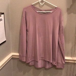 Lilac sweat shirt with cross straps on back